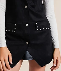 Studded Faux Suede Vest