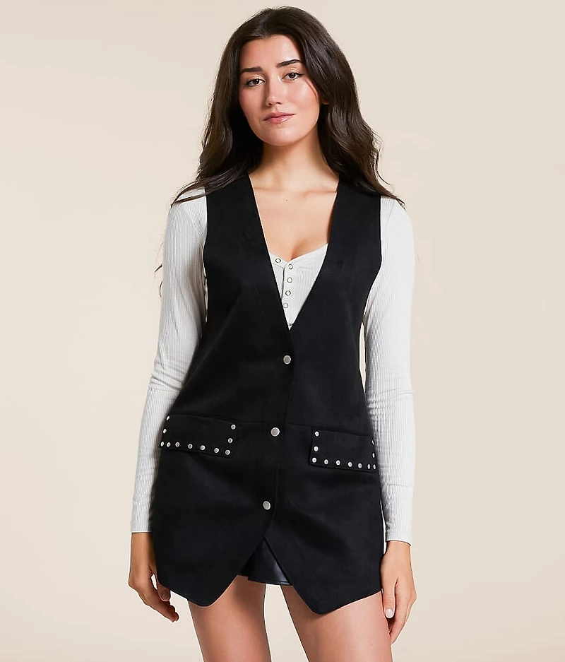 Studded Faux Suede Vest