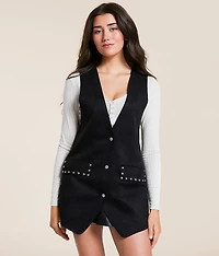 Studded Faux Suede Vest