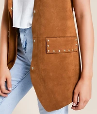 Studded Faux Suede Vest