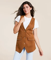 Studded Faux Suede Vest