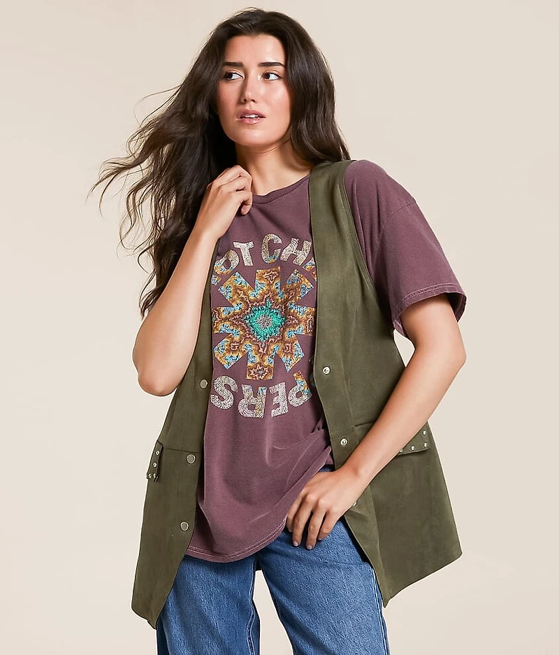 Studded Faux Suede Vest