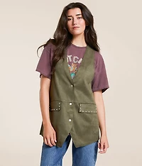 Studded Faux Suede Vest
