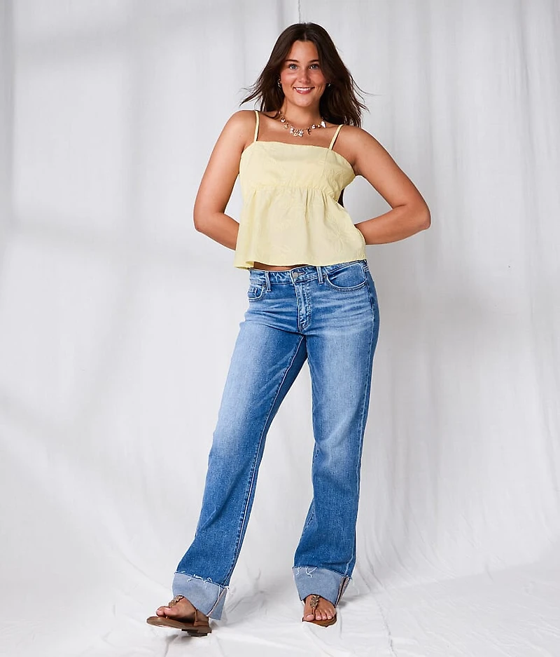 Embroidered Two-Way Peplum Tank Top