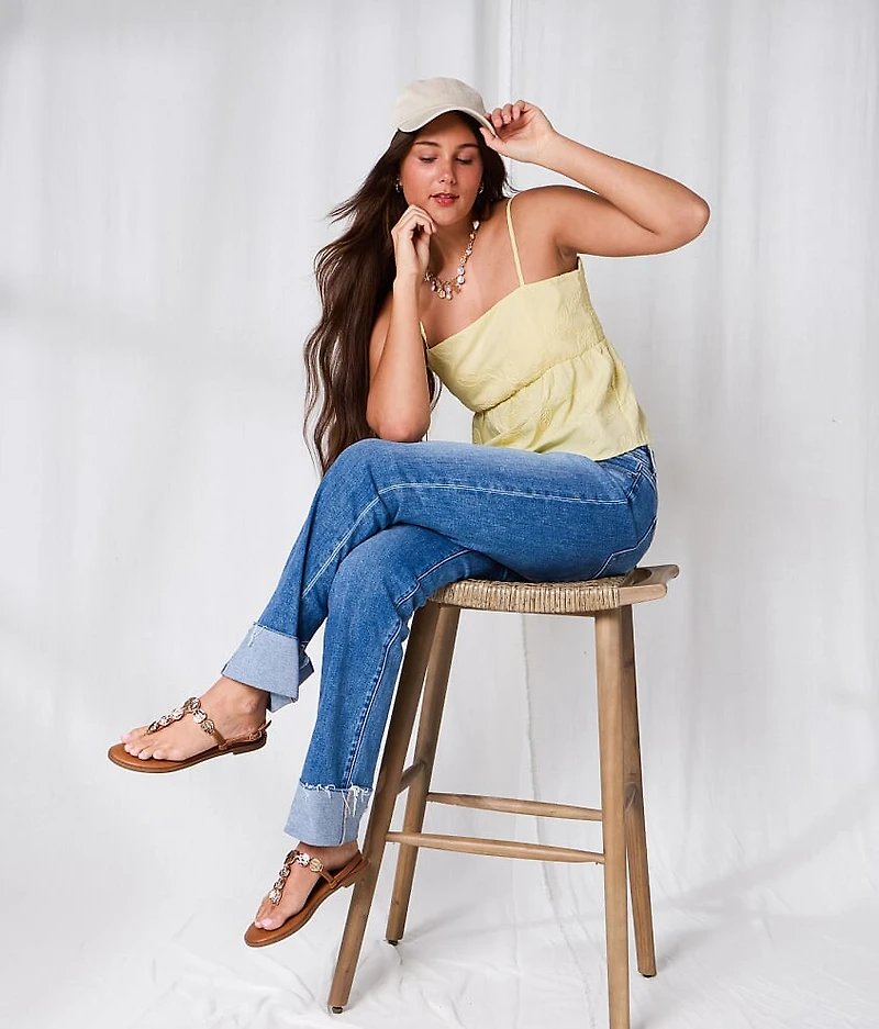 Embroidered Two-Way Peplum Tank Top