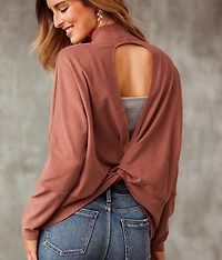Twisted Open Back Pullover