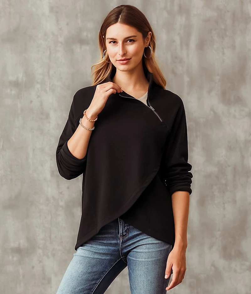 Asymmetrical Quarter Zip Pullover