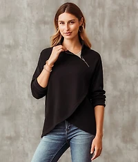 Asymmetrical Quarter Zip Pullover