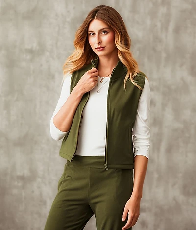 Brushed Mock Neck Vest