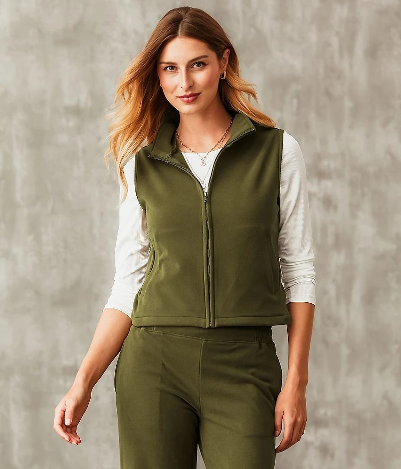 Brushed Mock Neck Vest