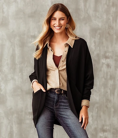 Textured Cocoon Cardigan
