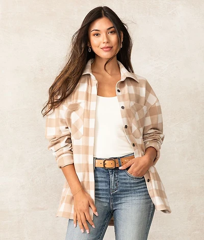 Aurora Plaid Knit Shacket
