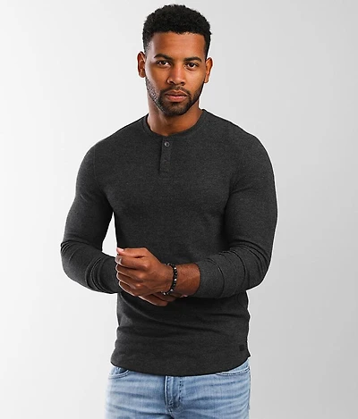Brushed Knit Henley