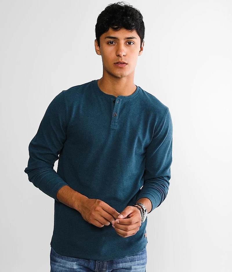 Brushed Knit Henley