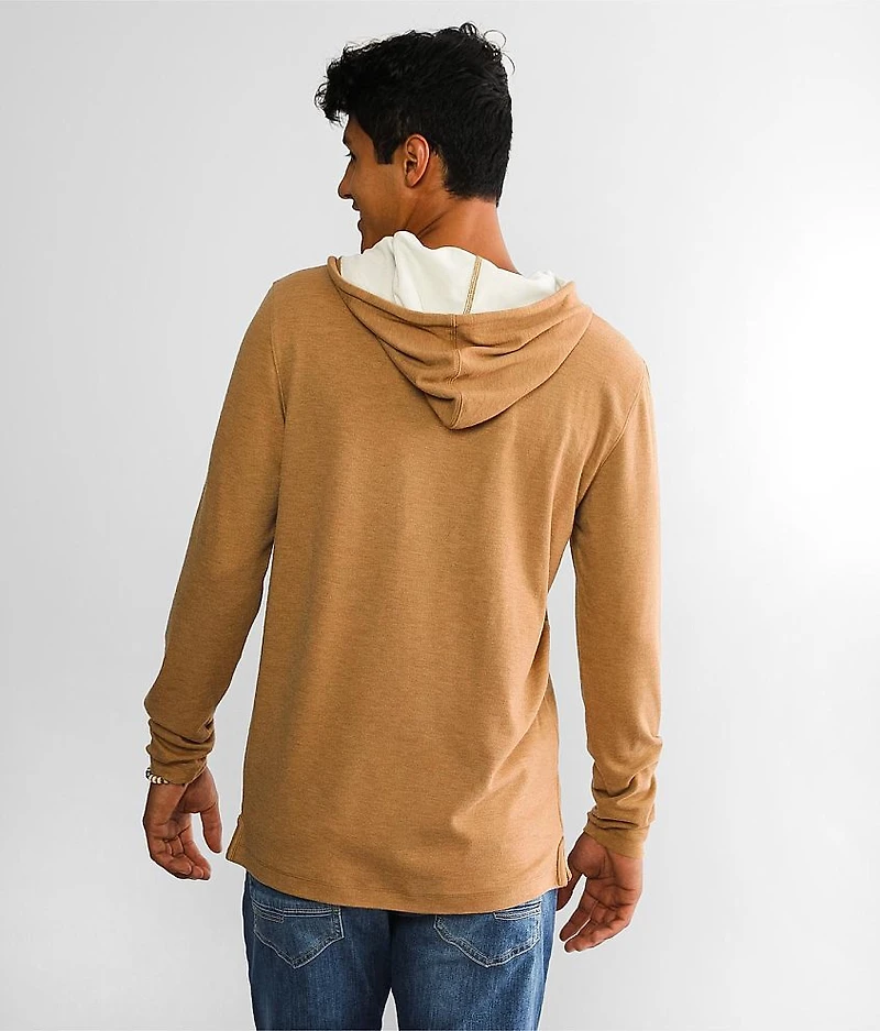 Brushed Knit Henley Hoodie