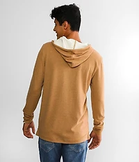 Brushed Knit Henley Hoodie