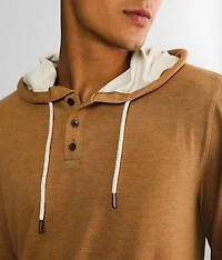 Brushed Knit Henley Hoodie
