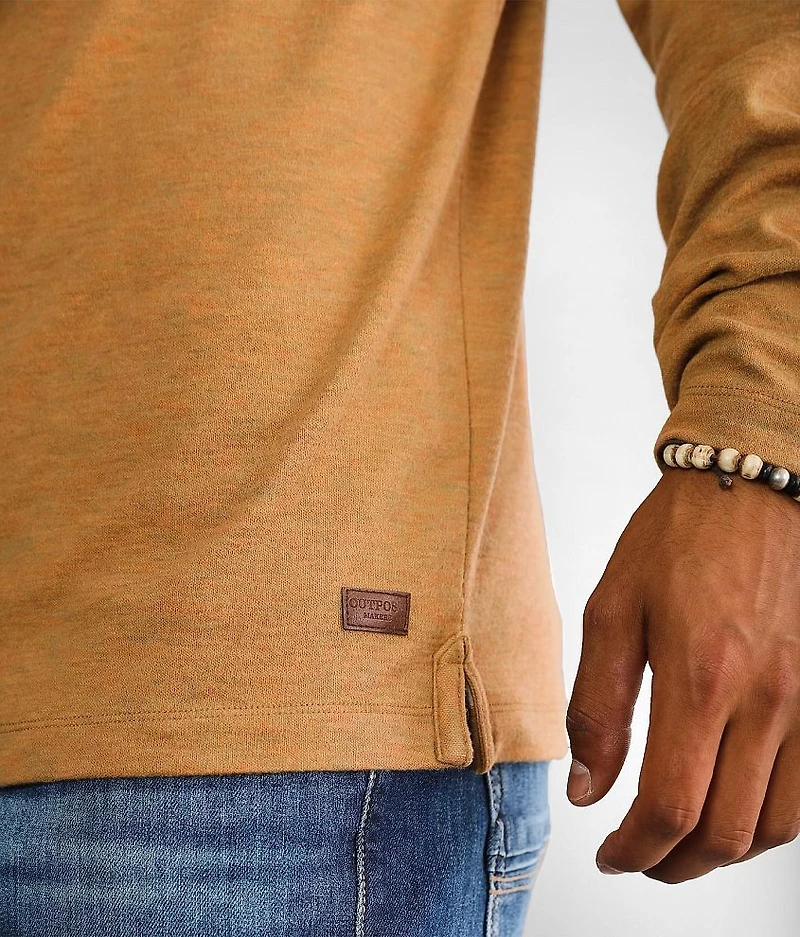 Brushed Knit Henley Hoodie