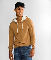Brushed Knit Henley Hoodie