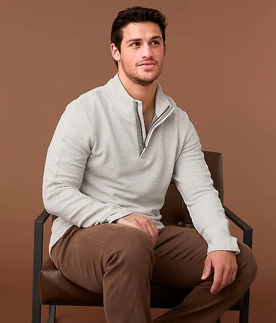 Textured Quarter Zip Pullover