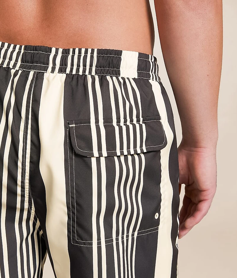 Striped Volley Swim Trunks