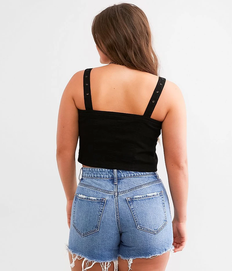 Denim Buckle Strap Tank Top