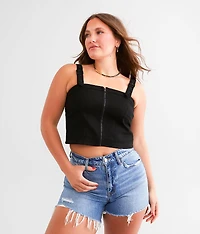 Denim Buckle Strap Tank Top