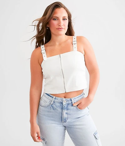 Denim Buckle Strap Tank Top
