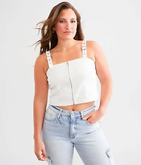 Denim Buckle Strap Tank Top