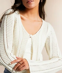 Crochet Cropped Cardigan Sweater