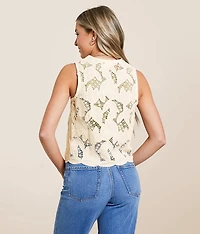 Crochet Front Tie Tank Top