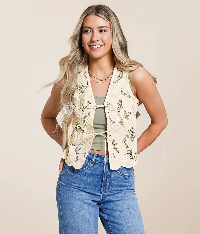 Crochet Front Tie Tank Top