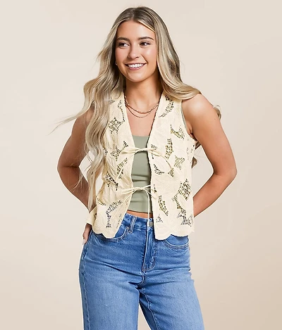 Crochet Front Tie Tank Top