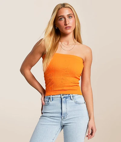 Textured Seamless Stretch Tube Top