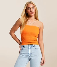 Textured Seamless Stretch Tube Top