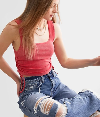 Cinch Tie Cropped Tank Top