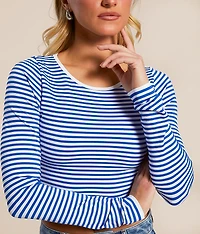 Striped Seamless Cropped Top