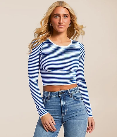 Striped Seamless Cropped Top