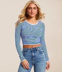 Striped Seamless Cropped Top