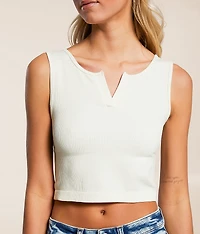 Notch Neck Cropped Tank Top
