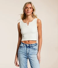 Notch Neck Cropped Tank Top