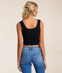 Notch Neck Cropped Tank Top
