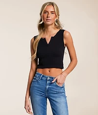 Notch Neck Cropped Tank Top