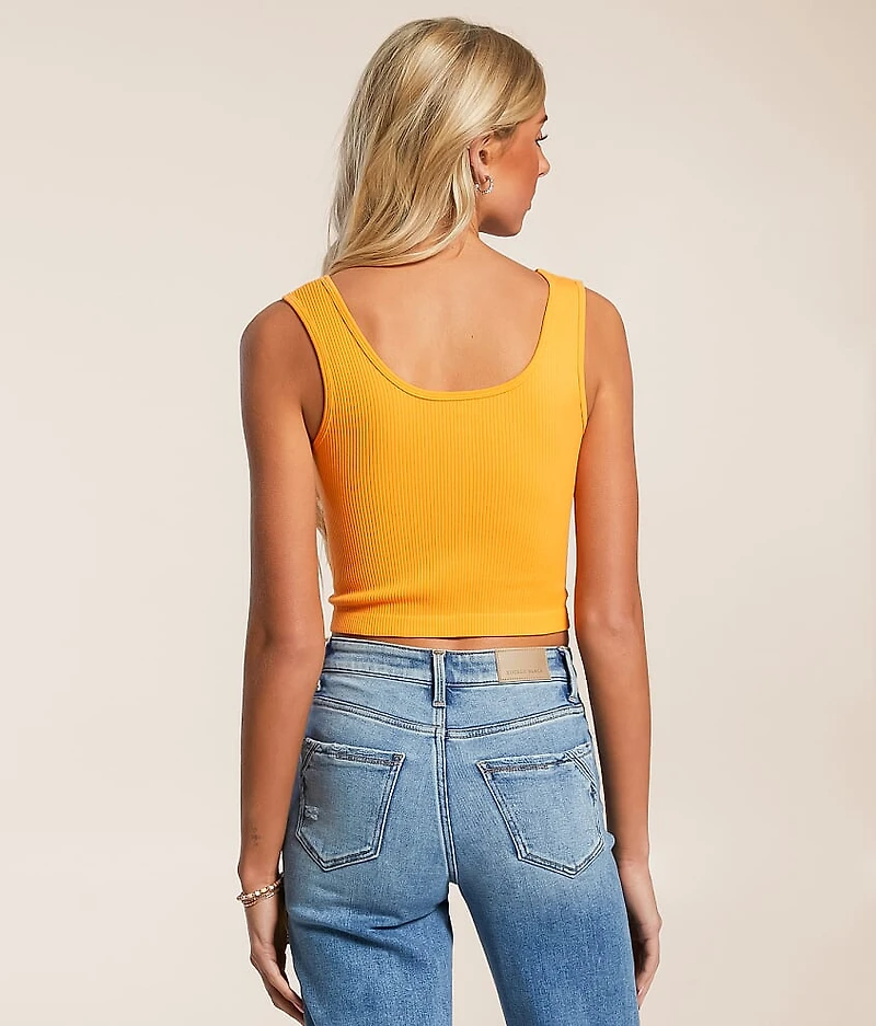 Notch Neck Cropped Tank Top
