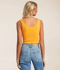 Notch Neck Cropped Tank Top