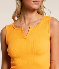 Notch Neck Cropped Tank Top