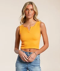 Notch Neck Cropped Tank Top