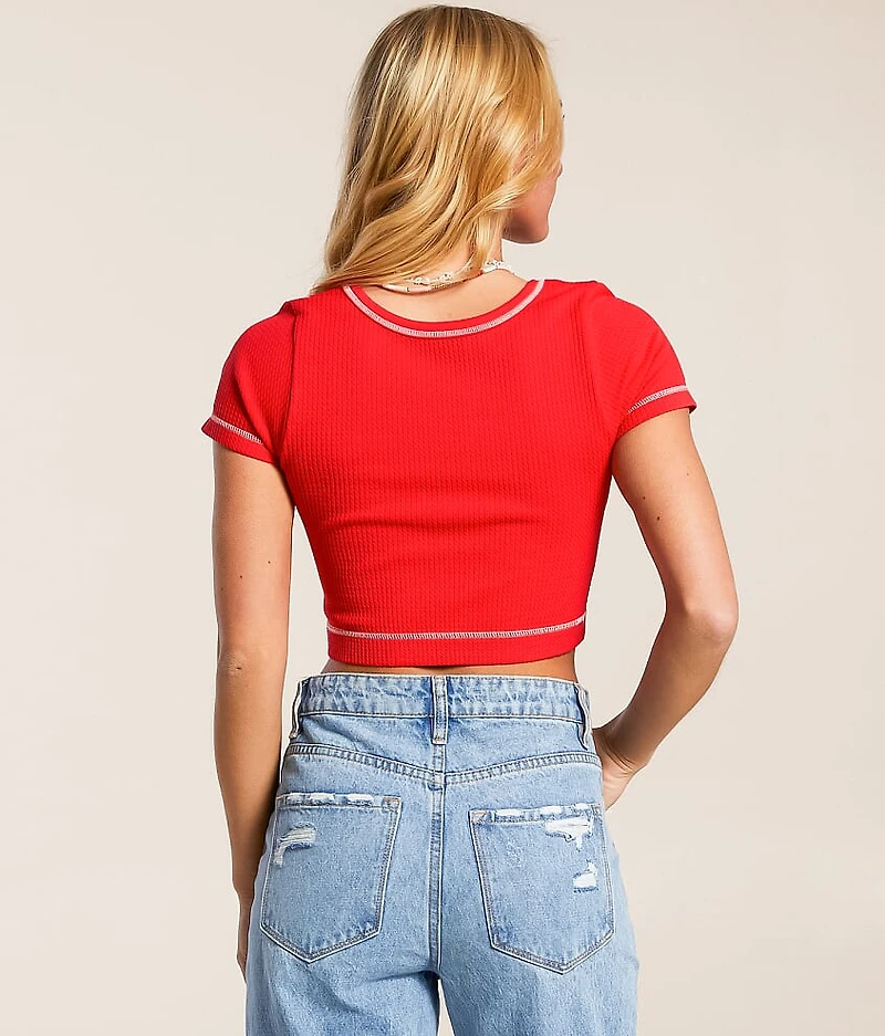 2-Way Waffle Cropped Top