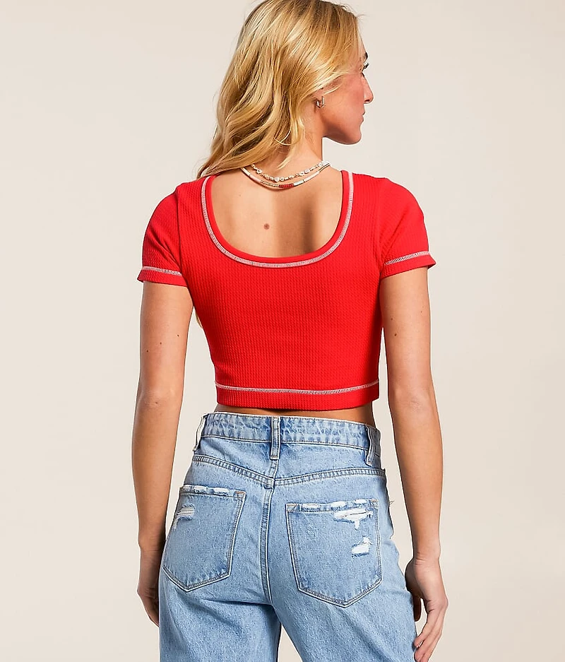 2-Way Waffle Cropped Top