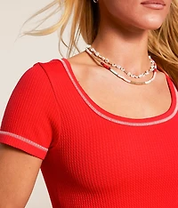 2-Way Waffle Cropped Top